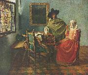 Johannes Vermeer The Wine Glass USA oil painting artist